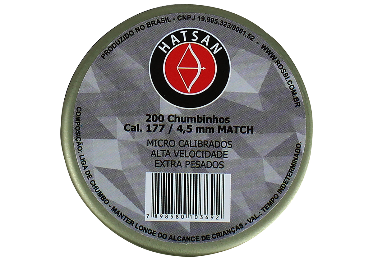 CHUMBINHO HATSAN MATCH -  4,5 mm (.22) -  200 UNIDADES