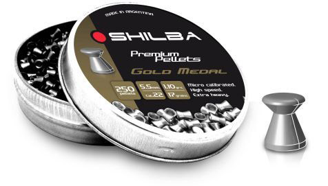CHUMBINHO SHILBA PREMIUN GOLD MEDAL 5,5mm (.22) - 17 GRAINS -  250 UNIDADES