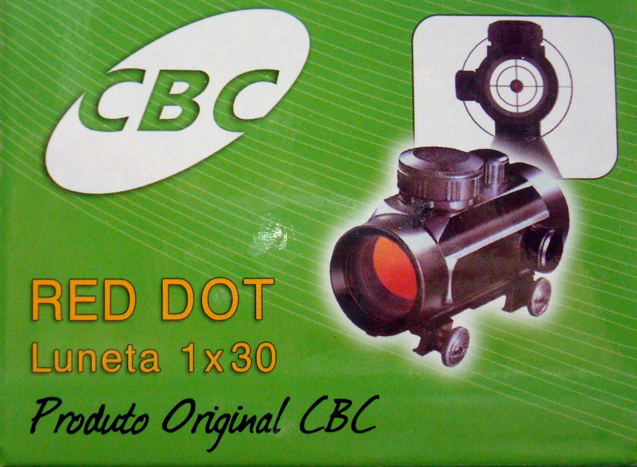 MIRA HOLOGRÁFICA RED DOT CBC 1 X 30mm  PARA TRILHO DE 11mm