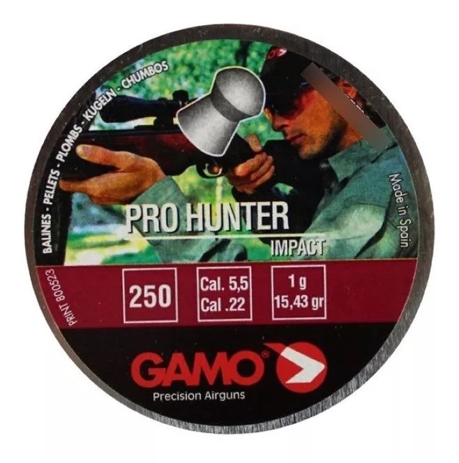 CHUMBINHO GAMO PRO HUNTER 5,5mm (.22) – 15,43 GRAINS – 250 UNIDADES